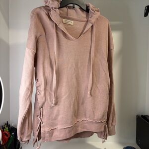 Women’s Pink Ocean Drive Soft Hooded Sweatshirt W/ties Sz Md